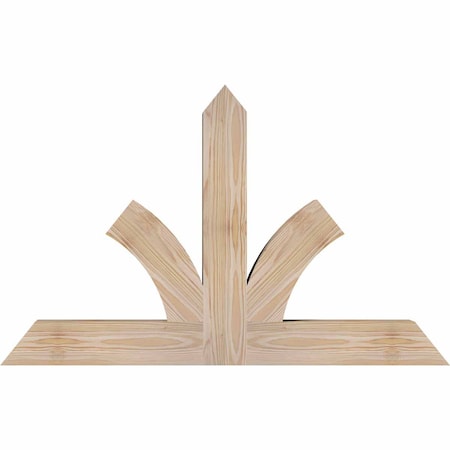 Richland Smooth Timber Gable Bracket, Douglas Fir, 36W X 23H X 3 1/2D X 3 1/2F, 15/12 Pitch